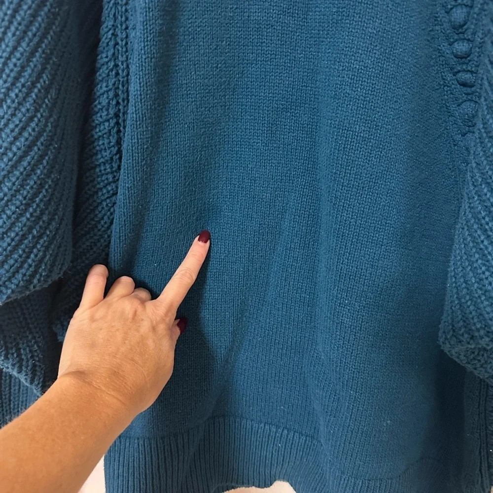 Simply Vera Vera Wang Teal Crew Neck Sweater